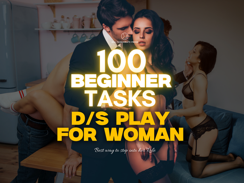 100 Beginner D/s Tasks cover graphic for a beginner-friendly couple task collection
