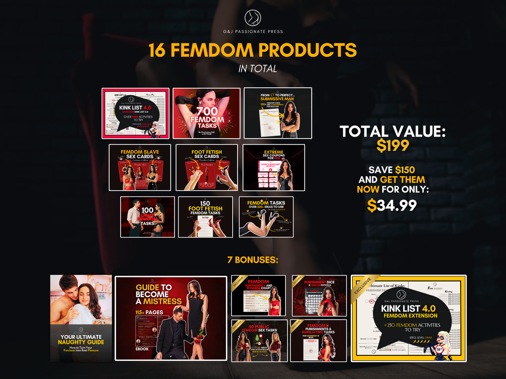 Ultimate Femdom Bundle - 9 Sex Games for Sub Man.