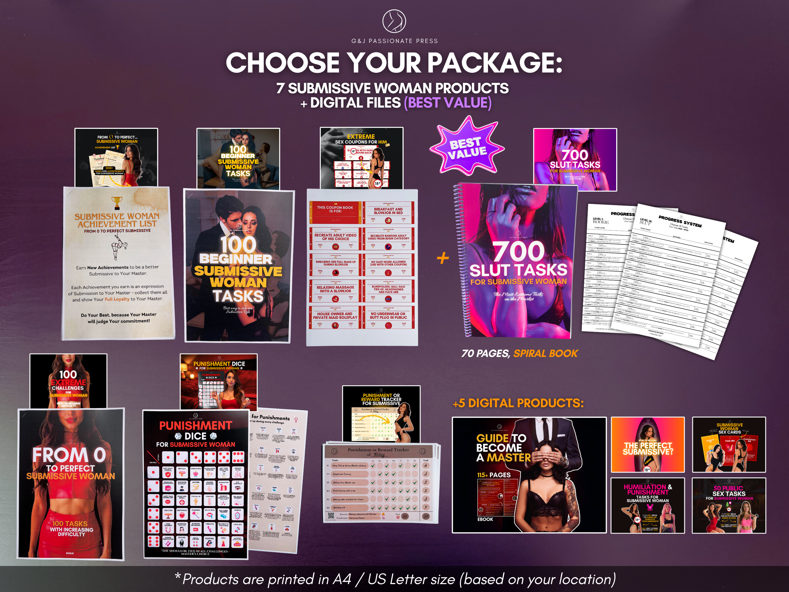 Ultimate Submissive Woman Bundle - 7 Physical Products.