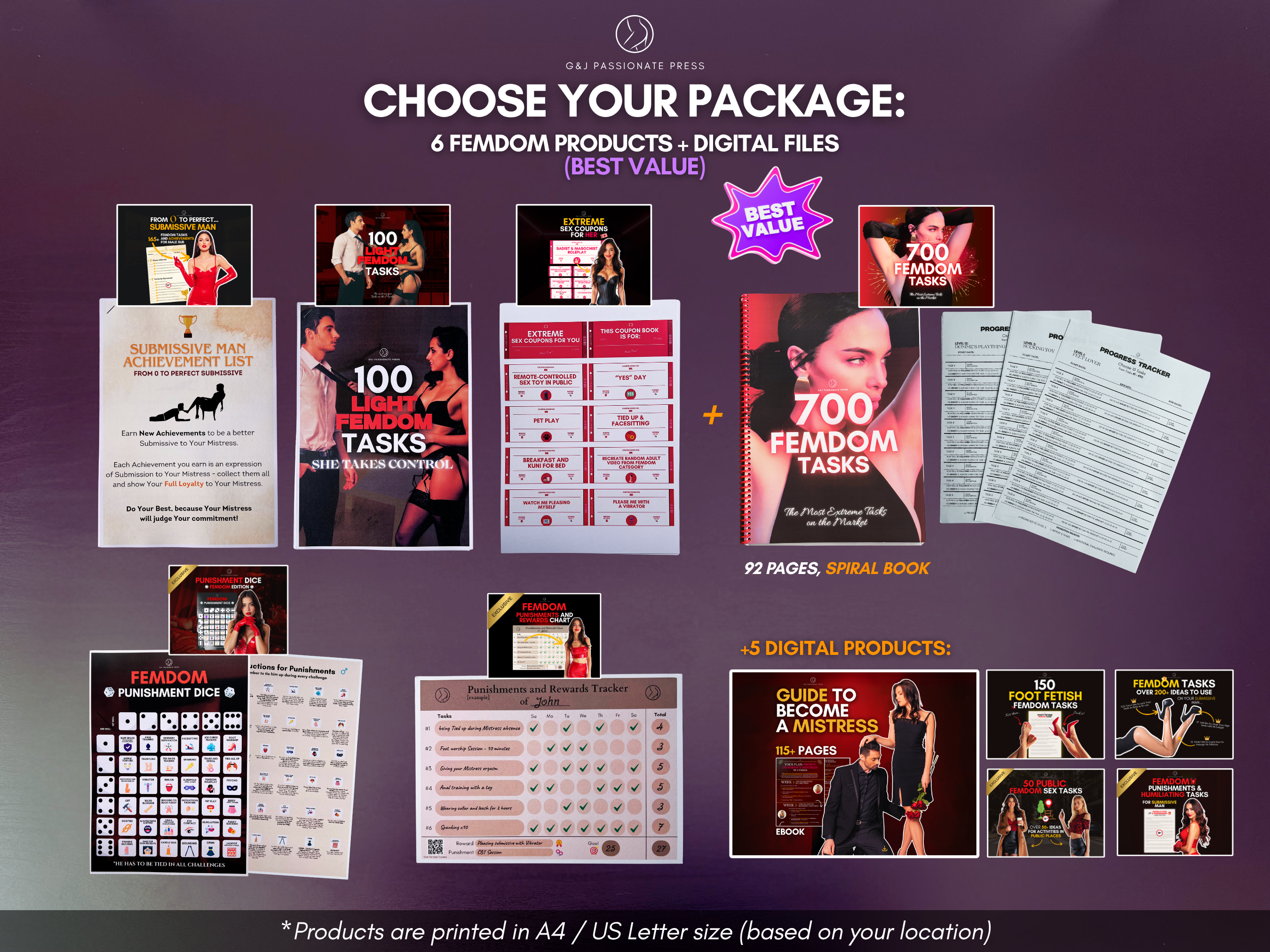 Ultimate Femdom Bundle - 6 Physical Female-led Products.