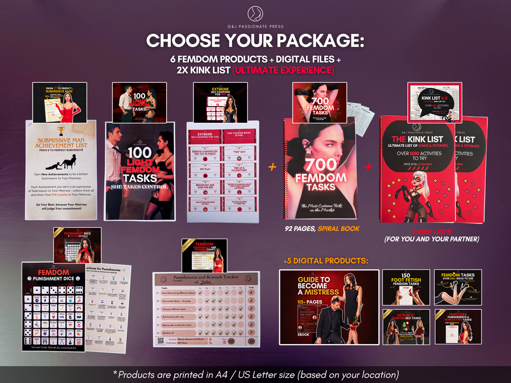 Ultimate Femdom Bundle - 6 Physical Female-led Products.