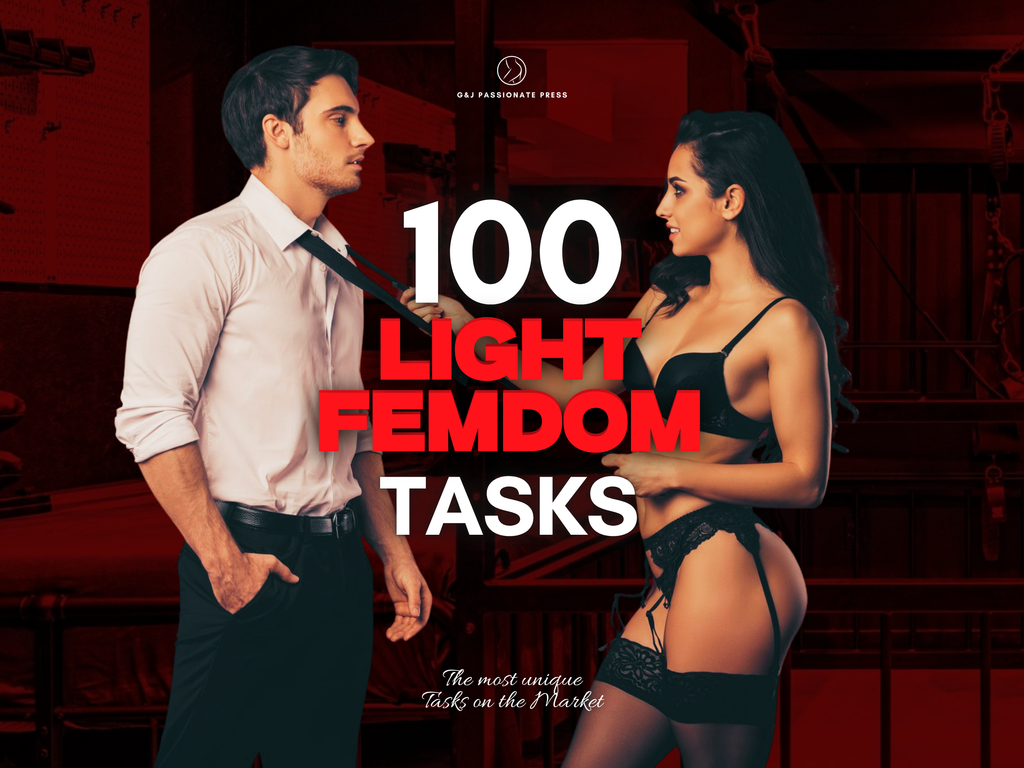 100 Light Femdom Tasks cover graphic for a beginner-friendly femdom task collection
