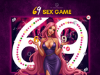 69 Sex Game product overview showing printable board game, dice, cards