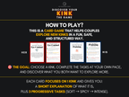 Discover Your Kink card game how-to-play graphic showing couples how to choose kink cards and complete progressive tasks
