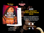 650 Blowjob Tasks product overview showing 650 kinky, naughty, and creative blowjob ideas for submissive women