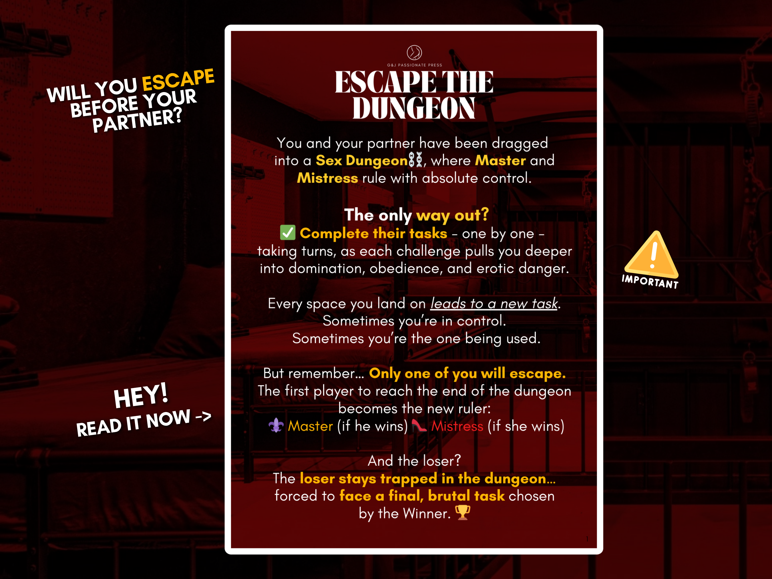 Escape the DUNGEON - Physical BDSM Board Game.