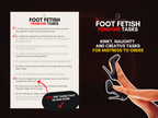 Product preview graphic showing Foot Fetish Femdom Tasks pages with tickable checklist format and creative tasks for Mistress to order