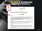 Sex Roleplay Cards preview showing pro tips and detailed scenario ideas for a boss roleplay card