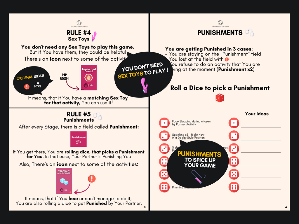 BDSM Board Sex Game for Couples - Physical Version.