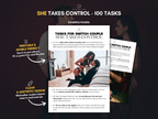 250 Switch Couple Tasks preview showing She Takes Control example pages with printable and mobile-friendly task design