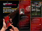 BDSM Master ebook layout preview showing individually designed pages, master communication, fetishes, public scenarios, and dominance exercises