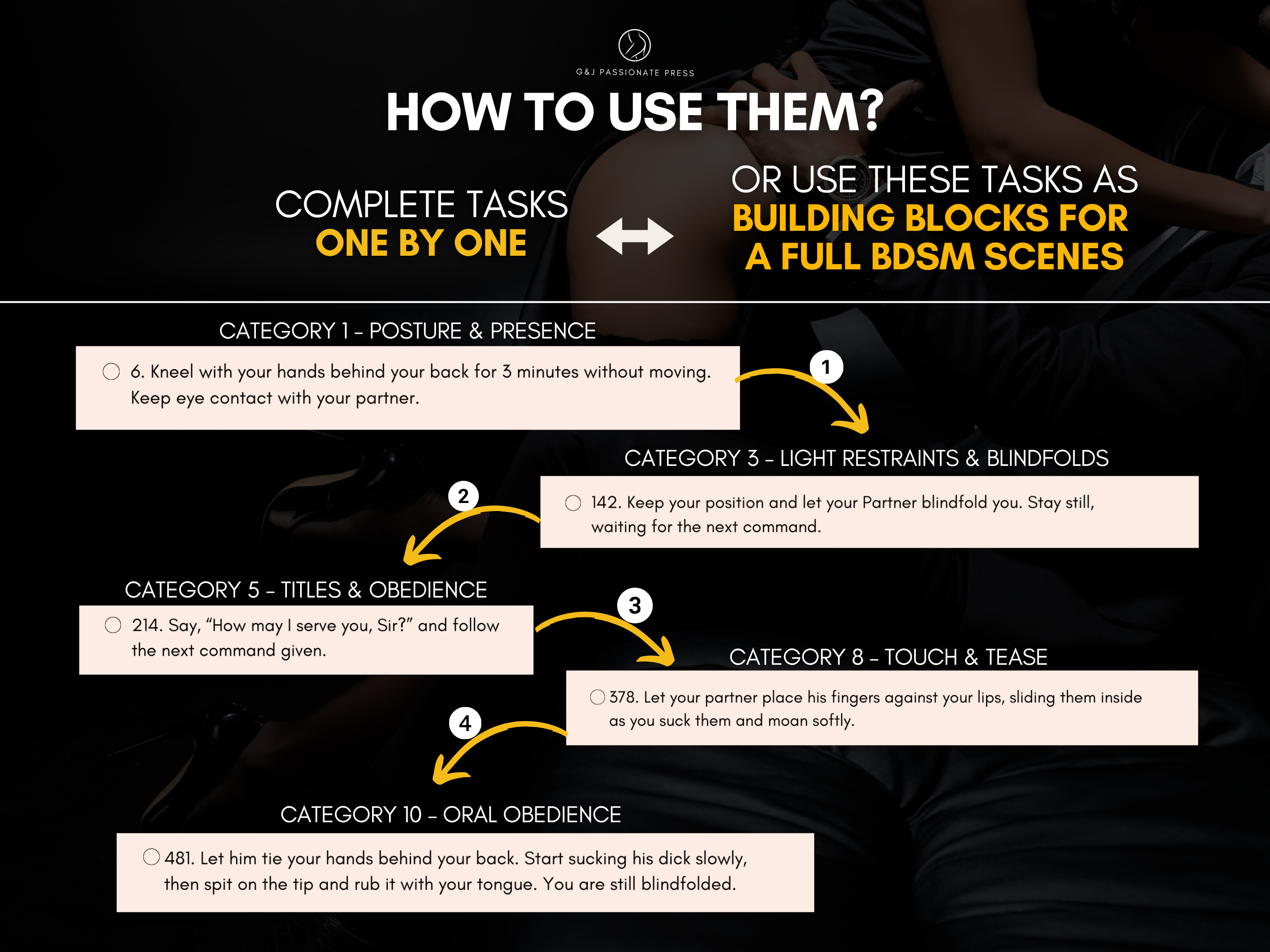500 BDSM Tasks for Beginners - Book with Sex Challenges.