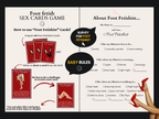 Instruction preview for Foot Fetish Sex Cards Game showing easy rules, foot fetish survey, and example cards