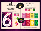69 Sex Game rules preview showing game fields, challenge cards, punishment cards, reward cards, and upgrade cards