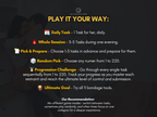 220 Bondage Tasks play guide graphic showing daily tasks, whole sessions, random picks, progression challenge, and ultimate bondage goal