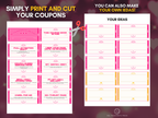 Printable sex coupon sheet preview with ready-made coupons and blank cards for creating custom ideas