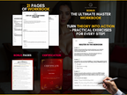 Guide to Become a Master workbook preview showing 21 workbook pages, bonus pages, exercises, and certification for Master training