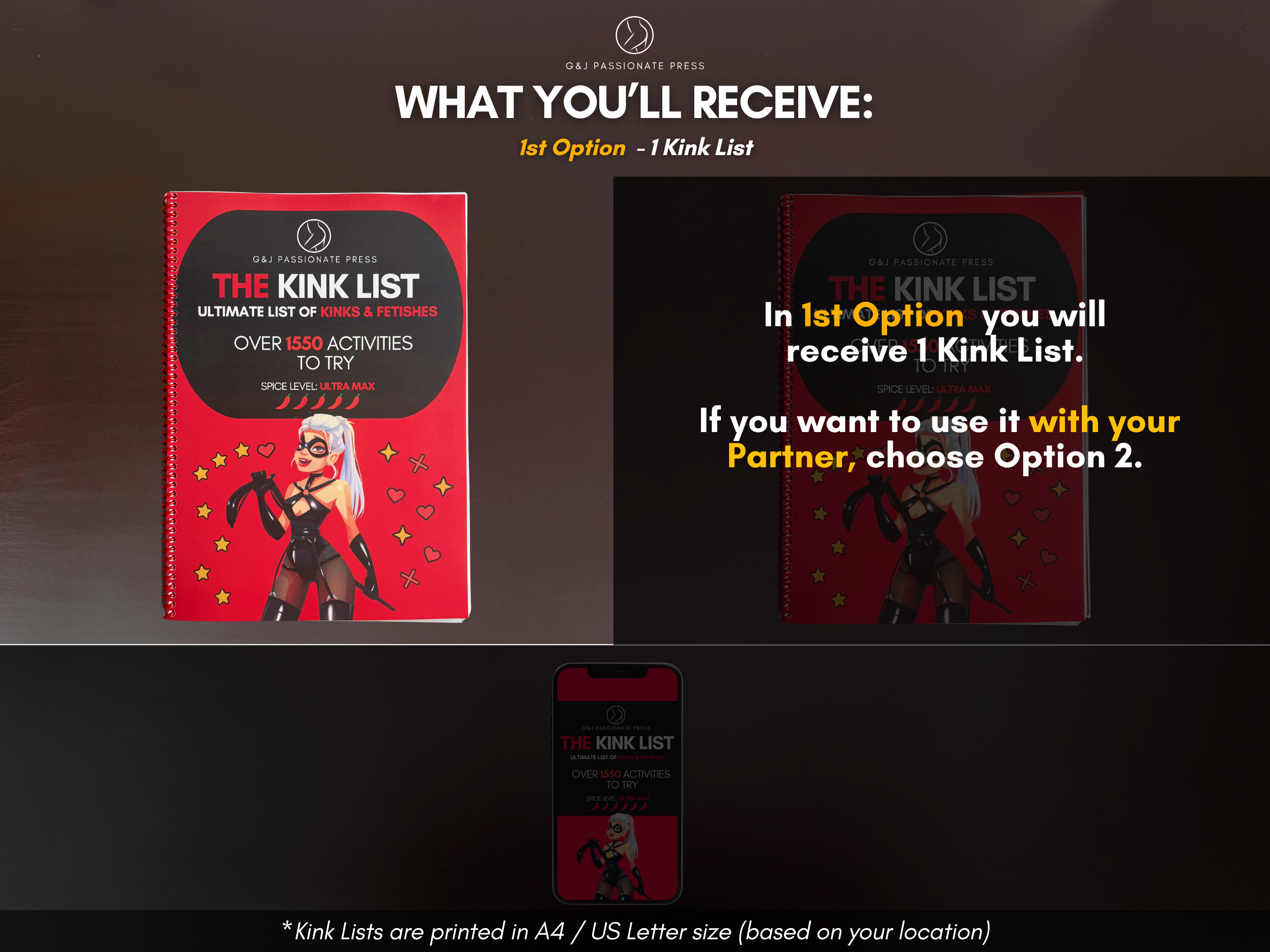 Kink List - Book with 1550 Sex Activities, Kinks & Fetishes.