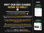Discover Your Kink card game explanation showing why sex games help couples try new activities with two bonus guides included
