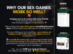 Revenge Cards explanation graphic showing why adult card games help couples try new activities with bonus guides included