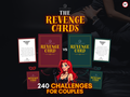 Revenge Cards product overview showing 240 challenges for couples with two card decks
